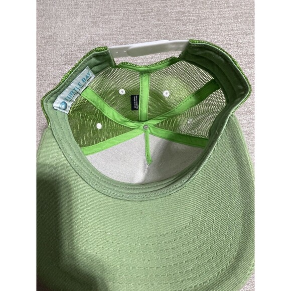 Turtle Bay Hat Adjustable Green Cap Adult Green And White SnapBack - Picture 6 of 9